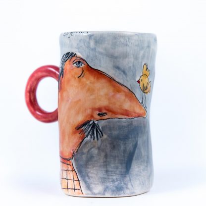 Nosey man fun ceramic cup
