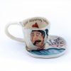 ceramic art sailor handpainted portrait on pottery espresso cup