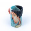 cute unique cup with hand painted woman portrait