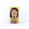 cute wine glass with woman protrait