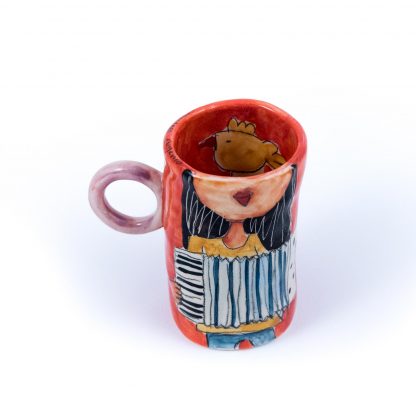 playing accordion ceramic cup