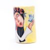 Ceramic glass - A girl with a bird