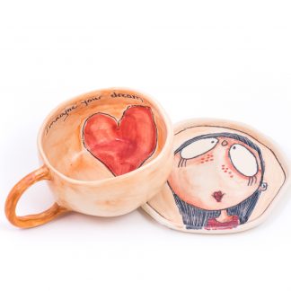 Tea cup with saucer - A grateful heart
