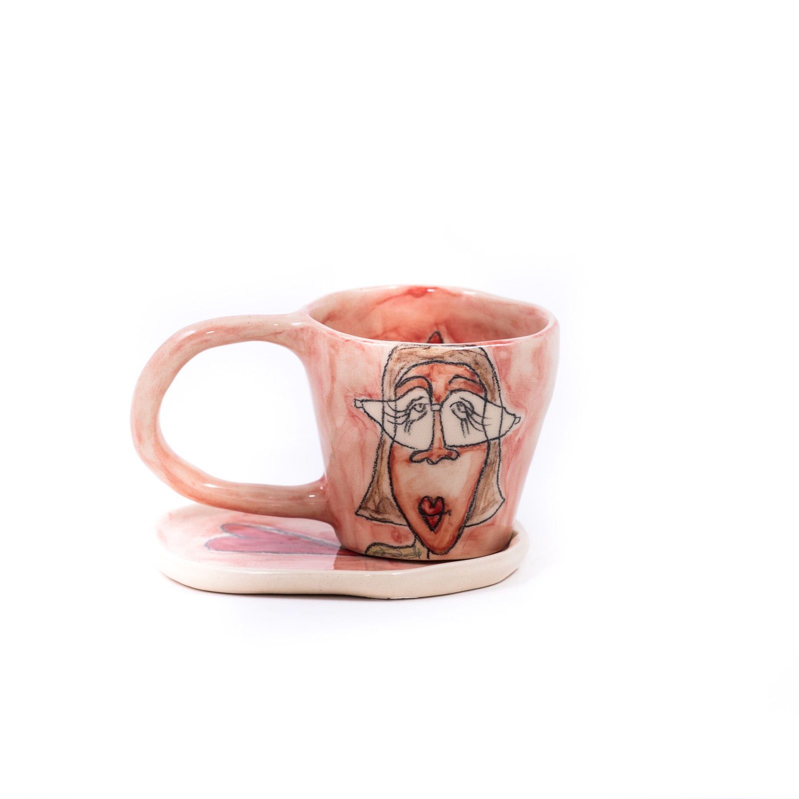 Ceramic espresso cup with saucer - Miss Art - Eugenia Gerontara
