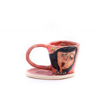 Ceramic espresso cup w/saucer - Miss Eugenia
