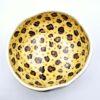 Handmade ceramic salad bowl with hand painted cartoon named Miss Art and colorful painting inside.