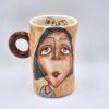Stoneware cappuccino cup with handle