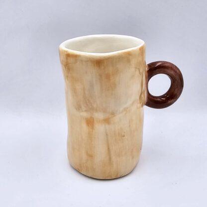 Stoneware cappuccino cup with handle