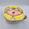 Colorful tea cup, handmade with stoneware clay and hand painted with food safe glaze