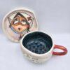 Colorful tea cup, handmade with stoneware clay and hand painted with food safe glaze