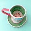 Ceramic espresso cup w/saucer - xoxo - Image 3