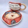 Handmade pottery teacup