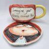 250 ml Ceramic tea cup with handle and saucer