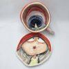 250 ml Ceramic tea cup with handle and saucer