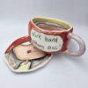 250 ml Ceramic tea cup with handle and saucer