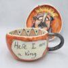 Stoneware tea cup with handle and saucer 250 ml / 8,5 oz