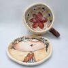 Stoneware tea cup with handle and saucer 250 ml / 8,5 oz