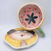 Stoneware tea cup with handle and saucer 250 ml / 8,5 oz