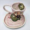 Hand painted stoneware espresso cup