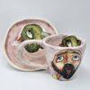 Hand painted stoneware espresso cup