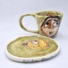 Hand painted stoneware espresso cup