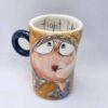 Cute cappuccino cup, handmade and hand painted