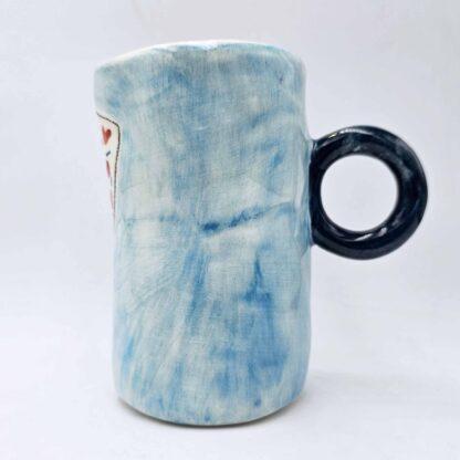 Cute cappuccino cup, handmade and hand painted