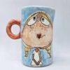 Cute cappuccino cup, handmade and hand painted