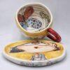 Pottery tea cup handmade with stoneware clay