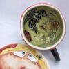 Pottery tea cup handmade with stoneware clay
