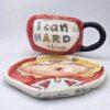 Pottery tea cup handmade with stoneware clay
