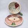 Pottery tea cup handmade with stoneware clay