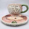 Pottery tea cup handmade with stoneware clay