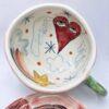 Pottery tea cup handmade with stoneware clay