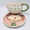 Pottery tea cup handmade with stoneware clay