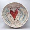 Cute stoneware salad bowl, handmade and hand painted