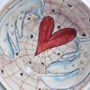 Cute stoneware salad bowl, handmade and hand painted