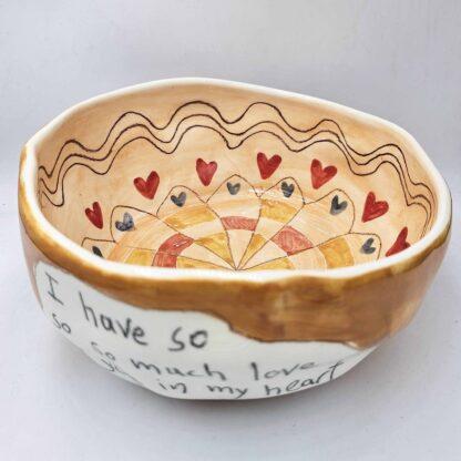 18cm ceramic salad bowl, handmade and hand painted