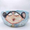 18cm ceramic salad bowl, handmade and hand painted