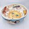 18cm ceramic salad bowl, handmade and hand painted