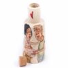 Cute pottery bottle with cork, 1250 ml capacity, handmade with premium stoneware clay