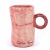 One of a kind cappuccino cup, handmade stoneware hand painted pottery