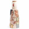 Cute pottery bottle with cork, 1250 ml capacity, handmade with premium stoneware clay