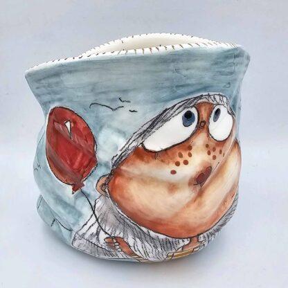 Ceramic irregular shape gunny sack cup