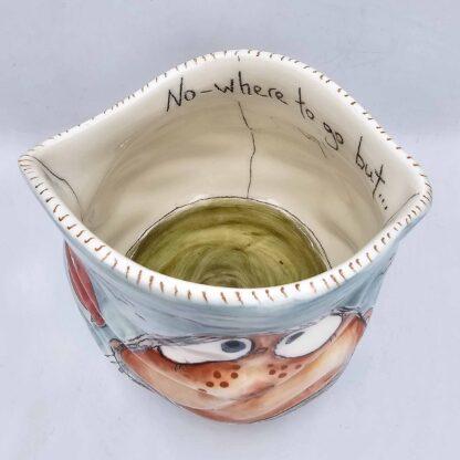 Ceramic irregular shape gunny sack cup