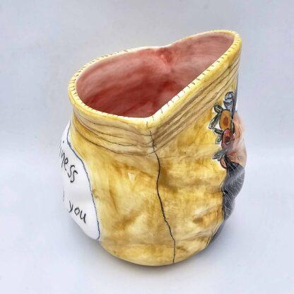 Stoneware gunny sack cup